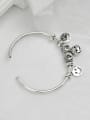 thumb Vintage Sterling Silver With Platinum Plated Fashion Smooth Smiley Bangles 3