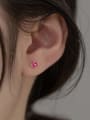 thumb 925 Sterling Silver Cubic Zirconia Flower Minimalist Stud Earring 2