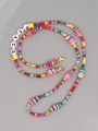 thumb Stainless steel Bead Multi Color Polymer Clay Letter Bohemia Hand-woven Necklace 1