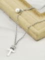 thumb Vintage Sterling Silver With Antique Silver Plated Simplistic Cross Necklaces 3