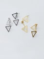thumb 925 Sterling Silver Hollow  Triangle Minimalist Stud Earring 1