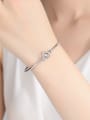 thumb 925 Sterling Silver Cubic Zirconia simple fashion triangle Bracelet 1