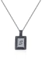thumb 925 Sterling Silver Geometric Letter Vintage Necklace 0