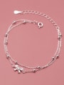 thumb 925 Sterling Silver Bowknot Minimalist Double Layer Anklet 1