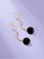 thumb Alloy Black Round Trend Drop Earring 2