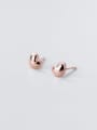 thumb 925 Sterling Silver Smooth Heart Minimalist Stud Earring 0
