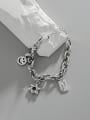 thumb 925 Sterling Silver Smiley Vintage Hollow Geometric  Chain Link Bracelet 3