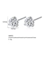 thumb 925 Sterling Silver Cubic Zirconia White Round Minimalist Stud Earring 3
