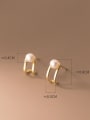 thumb 925 Sterling Silver Imitation Pearl Geometric Minimalist Stud Earring 4