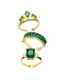 thumb Brass Cubic Zirconia Crown Minimalist Band Ring 0