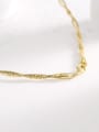 thumb Brass Geometric Minimalist Golden Snake Power Pattern Collar 1