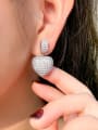 thumb Brass Cubic Zirconia Heart Luxury Stud Earring 1