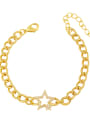 thumb Brass Cubic Zirconia Star Trend Hollow Chain Bracelet 0