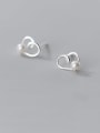 thumb 925 Sterling Silver Imitation Pearl Heart Minimalist Stud Earring 1