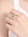 thumb Sterling Silver Moissanite White Dainty Engagement Rings 1
