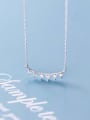thumb 925 Sterling Silver Simple line with diamond flag Flag Pendant  Necklace 0