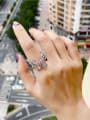 thumb Brass Cubic Zirconia Butterfly Luxury Band Ring 2