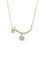 thumb Alloy Cubic Zirconia Flower Dainty Necklace 0
