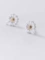 thumb 925 Sterling Silver Enamel Flower Minimalist Stud Earring 1