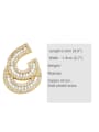 thumb Brass Cubic Zirconia Geometric Luxury Double Layer C Shape  Stud Earring 2