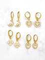 thumb Brass Cubic Zirconia Star Vintage Huggie Earring 0