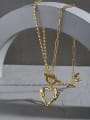 thumb 925 Sterling Silver Hollow Heart Vintage Necklace 1