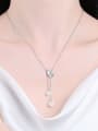 thumb 925 Sterling Silver Moissanite Butterfly Dainty Tassel Necklace 1