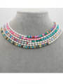 thumb Freshwater Pearl Multi Color Polymer Clay Geometric Bohemia Necklace 1