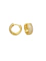 thumb Brass Cubic Zirconia Round Minimalist Cluster Earring 3