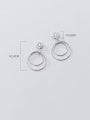 thumb 925 Sterling Silver Hollow Round Minimalist Drop Earring 3