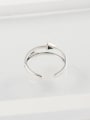 thumb 925 Sterling Silver   Retro Double Diamond Arrow Band Ring 2