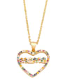 thumb Brass Cubic Zirconia Letter Vintage Heart Pendant Necklace 1