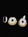 thumb Brass Cubic Zirconia Flower Luxury Cluster Earring 2