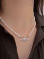 thumb 925 Sterling Silver Freshwater Pearl Planet Vintage Beaded Necklace 1