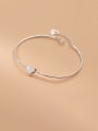 thumb 925 Sterling Silver Smooth Heart Minimalist Bracelet 1