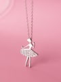 thumb 925 Sterling Silver Cubic Zirconia Angel Cute Necklace 1