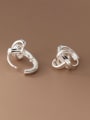 thumb 925 Sterling Silver Geometric Knot Minimalist Stud Earring 2