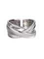 thumb 925 Sterling Silver Smooth Irregular Vintage Stackable Ring 0