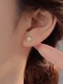 thumb 925 Sterling Silver Cubic Zirconia Flower Minimalist Stud Earring 1