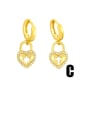 thumb Brass Cubic Zirconia Star Vintage Huggie Earring 4