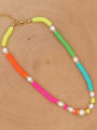 thumb Freshwater Pearl Multi Color Polymer Clay Pure handmade, Necklace 1