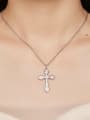 thumb 925 Sterling Silver Cubic Zirconia Cross Dainty Necklace 1