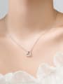thumb 925 Sterling Silver Cubic Zirconia Hollow  Heart Dainty Necklace 3