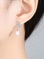 thumb 925 Sterling Silver Freshwater Pearl  Wing Trend Drop Earring 1