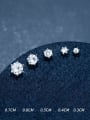 thumb 925 Sterling Silver Cubic Zirconia Geometric Minimalist Stud Earring 2