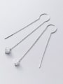 thumb 925 Sterling Silver C-shaped long section square hollow geometry Earring 2