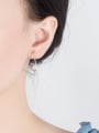 thumb 925 Sterling Silver Imitation Pearl Triangle Minimalist Stud Earring 2