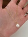 thumb 925 Sterling Silver Imitation Pearl Geometric Minimalist Necklace 2