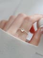 thumb 925 Sterling Silver Glass Stone Heart Minimalist Band Ring 1
