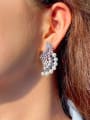thumb Brass Cubic Zirconia Irregular Luxury Chandelier Earring 1